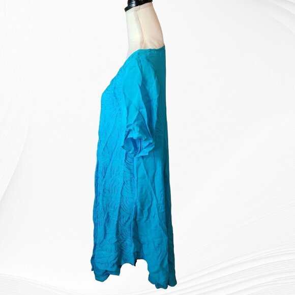 Beach Cover Up in Blue Summer Shift Size Large - Picture 3 of 3